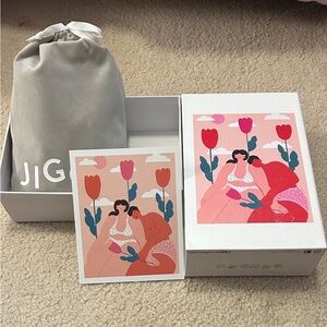 Jiggy Puzzle — Pink Floral Couple Illustration